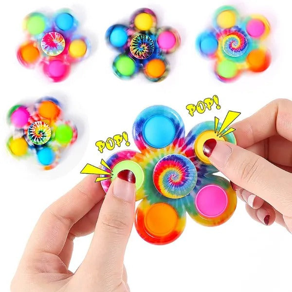 Fidget Spinner Toys 4 Pc Simple Popping Toy Pack Bubble Sensory - view 2