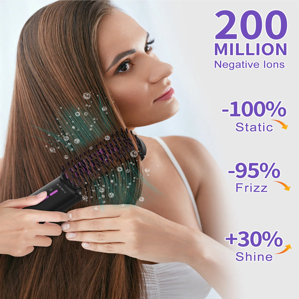 Hair Straightener Brush, Ionic Plus Steam Straightening Brush For Smooth, Anti-frizz Hair - view 9