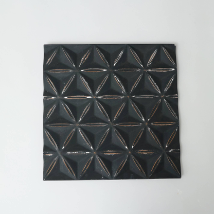 Black Square Shape Handcrafted MDF Wall Decor Elegant Home Accent - view 3