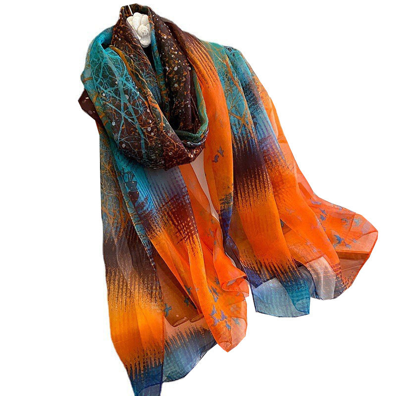 Silk All-matching Yousoft Scarf Long Elegant Scarf - view 5