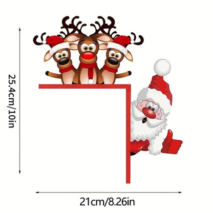 Waterproof Reindeer Christmas Door Decor Outdoor Indoor Holiday Home Decoration - view 4