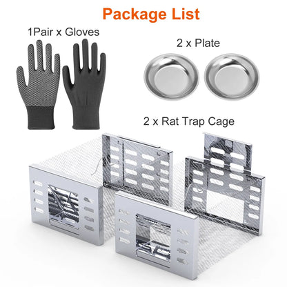 2Pcs Humane Rat Trap Catch and Release Live Mouse Cage Traps with Automatic Continuous Cycle Trapping for Chipmunk - view 6
