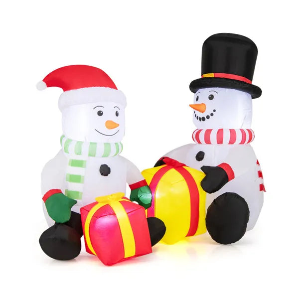 5 Feet Snowman Christmas Inflatables With Gift Boxes - view 5