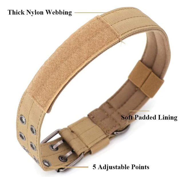 Wide Tactical Heavy Duty Nylon Large Dog Collar K9 Military With Metal Buckle - view 5