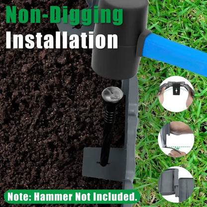 16FT Non-Digging Plastic Landscape Edging 20Pcs Faux Cobbled Stone Garden Borders With 20 Spikes Shovel Gloves Flexible - view 5