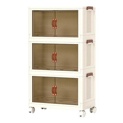 3Pcs Foldable Storage Bins With Lid Front Magnetic Door Collapsible Stackable Closet Organizer Containers With 4Pcs - view 8