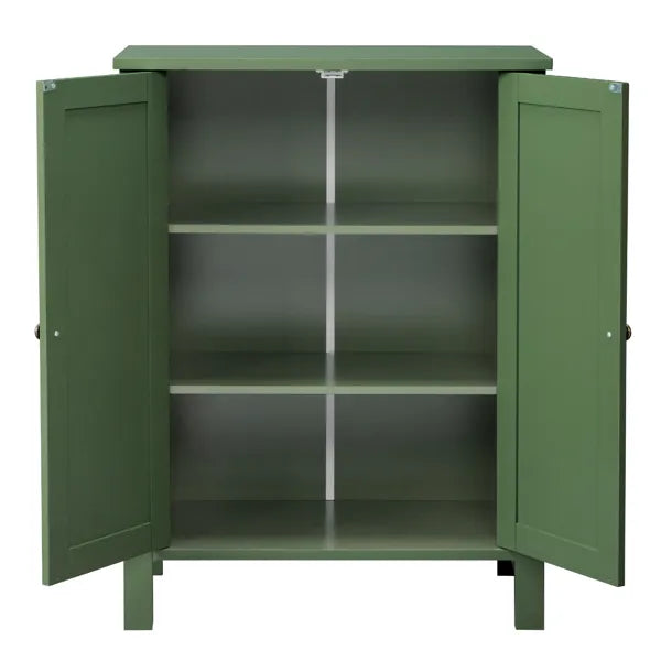 Forest Green MDF Painted With Vertical Stripes, 60 x 30 x 80cm, Double Door Bathroom Vanity - view 4