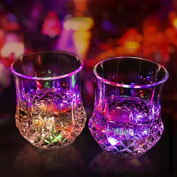 2 Packs Light Up Cups Liquid Activated Multicolor LED Glasses Light Up Drinking Shot Glasses