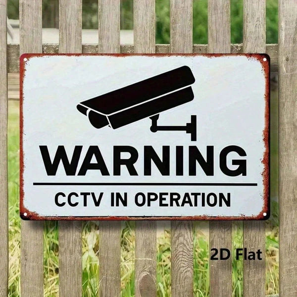 1PC Vintage Surveillance Camera Warning Metal Sign, 8x12 Inch Waterproof Rustproof Tin Signage - view 3