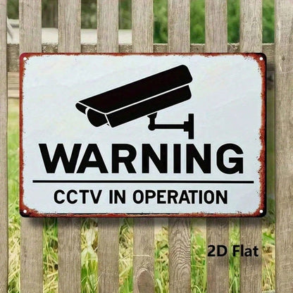 1PC Vintage Surveillance Camera Warning Metal Sign, 8x12 Inch Waterproof Rustproof Tin Signage - view 3