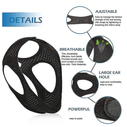 Anti Snoring Chin Strap Sleep Apnea Snore Stop Belt Snoreless Sleep Jaw Solution - view 4