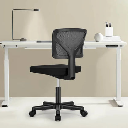 Low-Back Mesh Armless Office Chair,Swivel Rolling Computer Chair No Arms With Lumbar Support - view 7