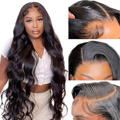 13x4 Lace Front Human Hair Wigs Natural Color Body Wave Density - view 3