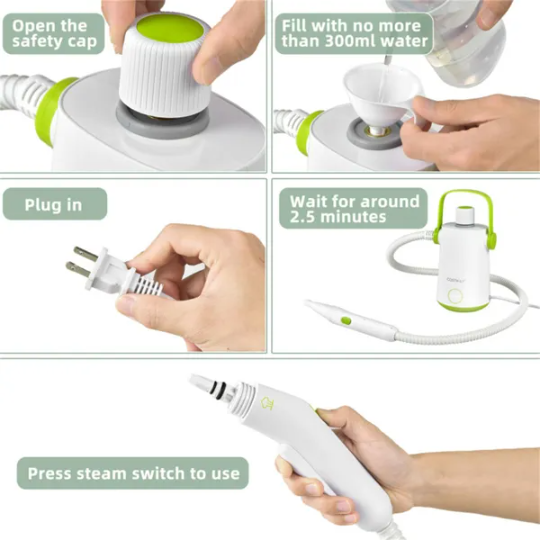 Multipurpose Steam Cleaner High-Temp Steam, 2-3 Bar Pressure, 10.2oz Tank & Continuous Cleaning - view 2