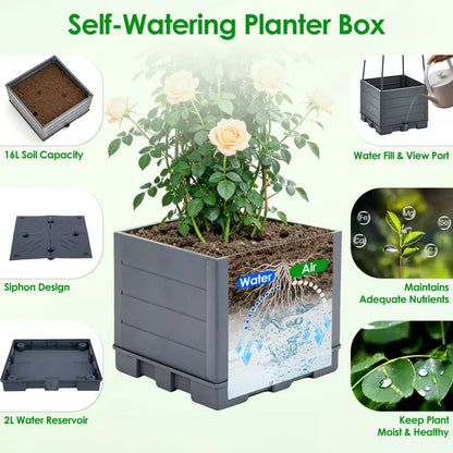2Pack Raised Garden Bed Boxes With Trellis 56" Tomato Self-Watering Planter Box Indoor Outdoor With 4 Adjustable - view 3