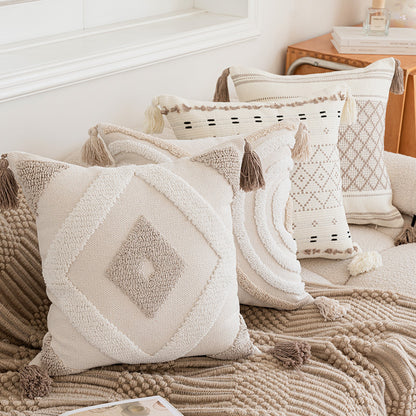 Simple Sofa With Tassel Cushion And Throw Pillow Covers - view 3