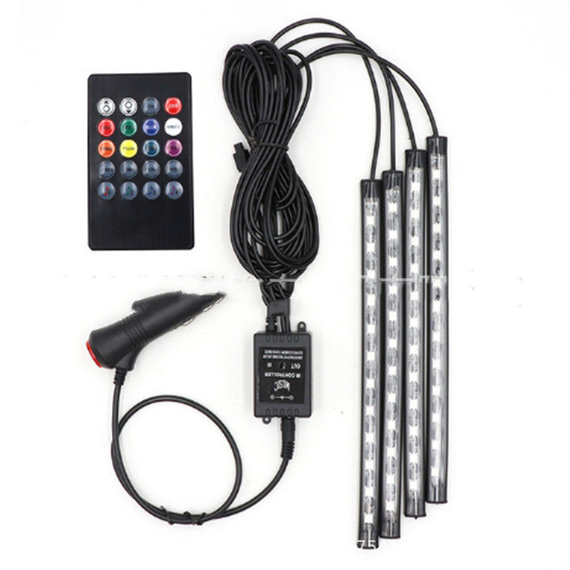 Car Interior LED Ambient Foot Light RGB Colorful Voice-activated Sensor - view 4