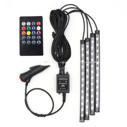 Car Interior LED Ambient Foot Light RGB Colorful Voice-activated Sensor - view 4