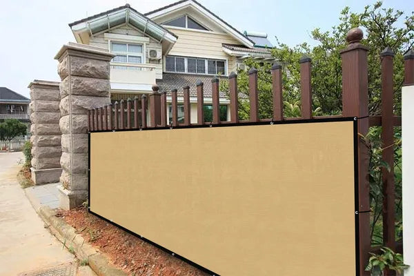 3ft*12ft Beige Sunshade Fence, An Outdoor Sun-proof And Heat-insulating Fence, A Must-have For Patios And Terraces - view 4
