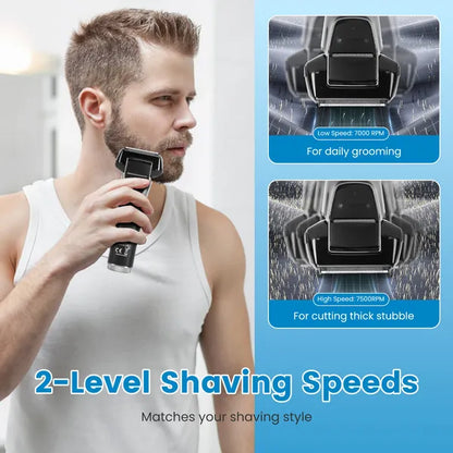 Electric Foil Face Shaver 5-Blade Electric Razor For Men Wet & Dry Jawline Beard Trimmer Precision Sideburn Shavers - view 4