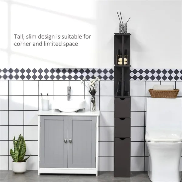Bathroom Storage Cabinet-Brown - view 2