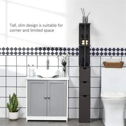 Bathroom Storage Cabinet-Brown - view 2