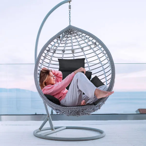 Egg Chair Cushion Hanging Basket Seat Cushion Thicken Soft Egg Swing Chair Pad Hanging Egg Chair Cushion With Headrest - view 3
