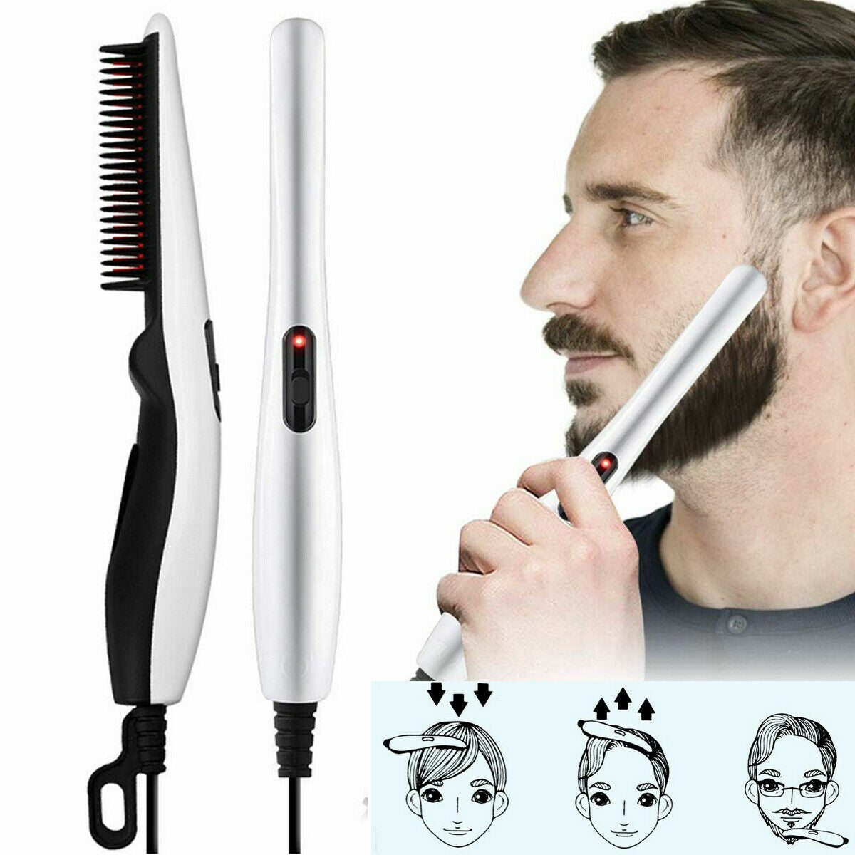 Negative Ion Hair Straightener Styling Comb Hot Comb Press Beard Brush For Men Must Provide A Hazardous Materials