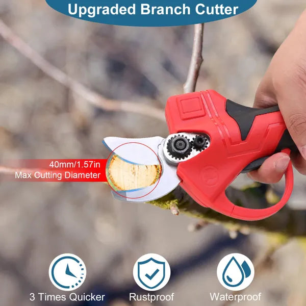 21V Electric Pruning Shears Cordless Tree Pruner Branch Cutter Gardening Scissors With 2 Pack Rechargeable Battery & - view 7