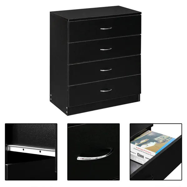 FCH Modern Simple 4-Drawer Dresser Black - view 6