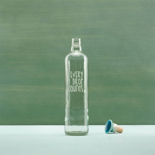 Drop Glass Water Bottle With Ceramic Stopper-750 ML - view 8