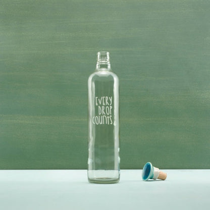 Drop Glass Water Bottle With Ceramic Stopper-750 ML - view 8