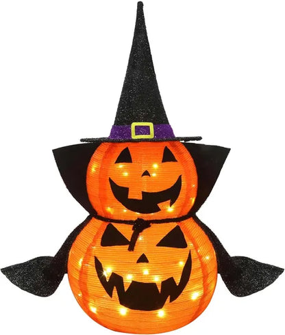 3FT Halloween Collapsible Pumpkin Decoration, 50 LED Pop-Up Pumpkin Lamp With Star Cap - view 2