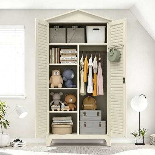 Spire79.1 Tall Metal Tool Storage Cabinet, With Ample Storage Space For Garage,Warehouse,Garden,Office, Living Room