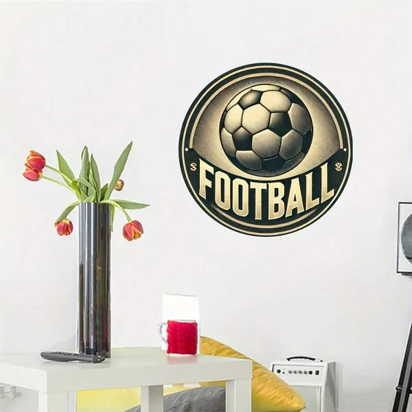 Vintage Soccer Ball Metal Wall Art 8x8 Inch, Soccer Ball, Metal Wall Art 8x8 Inch Round Iron Sign - view 2