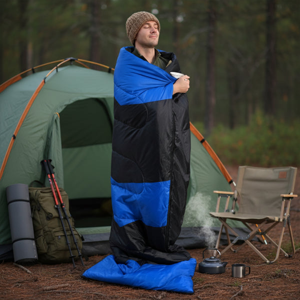Lightweight Sleeping Bag For Backpacking, Hiking, Waterproof Compact Envelope Sleeping Bag For Cold & Warm Weather, Blue - view 4