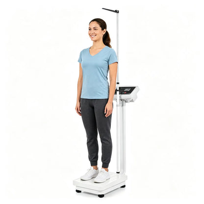 Medical Height & Weight Physician Scale, HighPrecision Sensor Digital Body Scale with Adapter & Battery Dual Power
