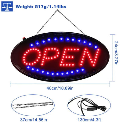 Ultra Bright LED Neon Open Sign Normal Lighting Store Business Sign Animated Motion