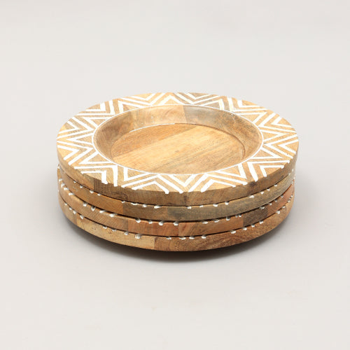 Handcrafted Wood Charger Plate Wooden Dinning Placemat Artisan Wood Tableware - view 6
