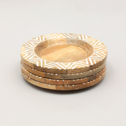 Handcrafted Wood Charger Plate Wooden Dinning Placemat Artisan Wood Tableware - view 6