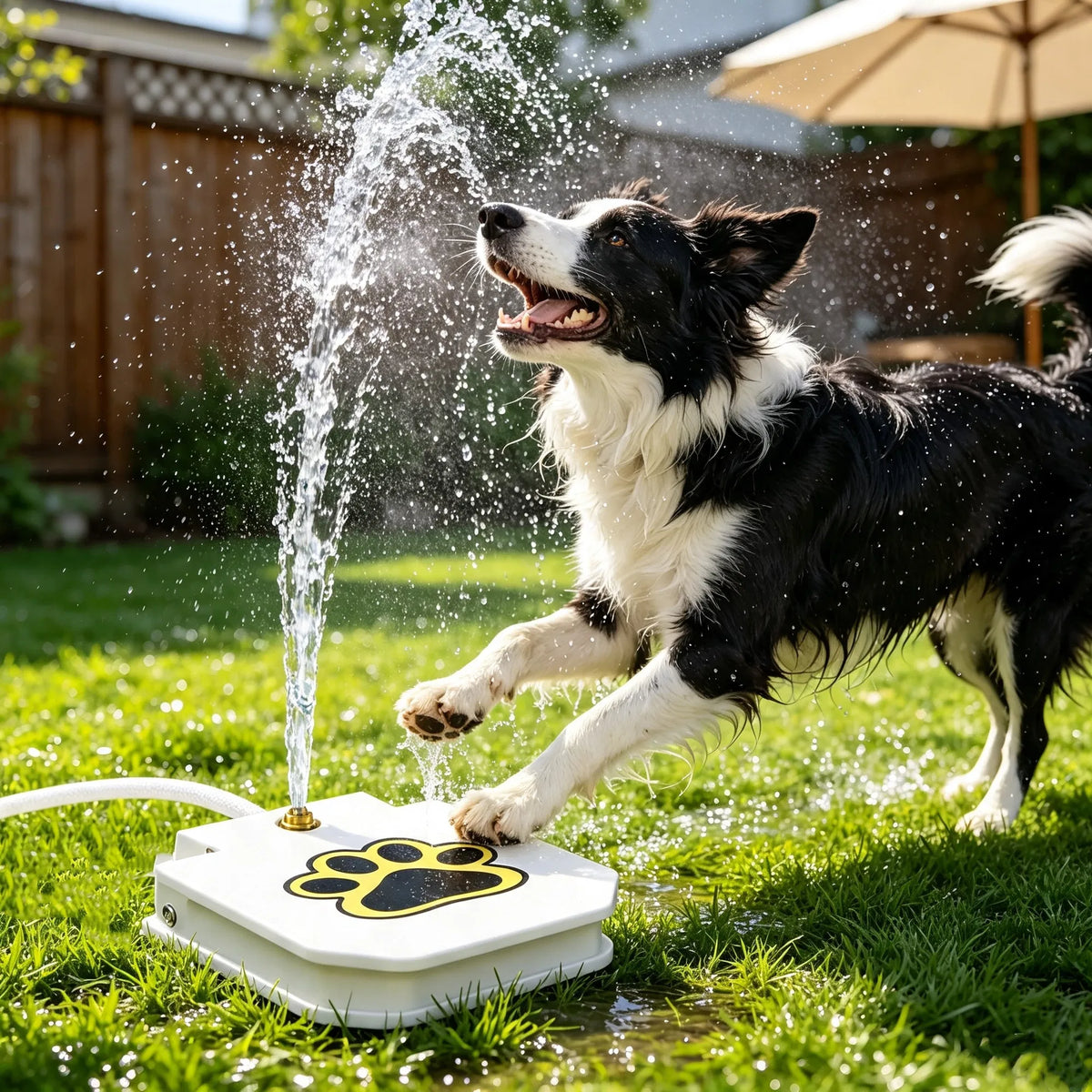 Dog Water Fountain Outdoor,No Electricity Step-On Activated Pet Sprinkler - view 3
