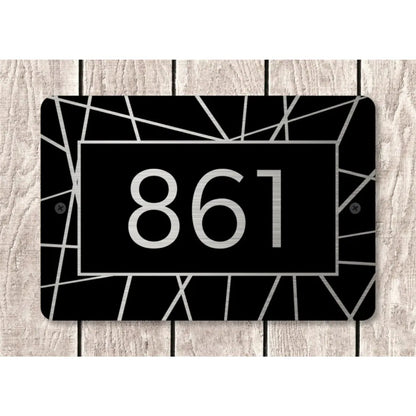 Custom House Address Sign Metal Plaque Gold Silver Numbers - view 5