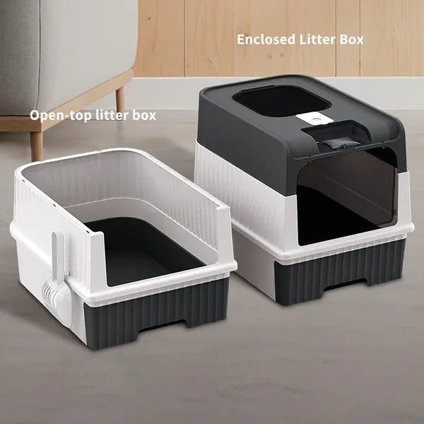 Fully Enclosed Magic Cube Litter Box, Top&Front Entry, Pull-Out Drawer, Anti-Splash Odor Control, Large For Big Cats - view 2