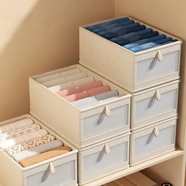 Foldable Clothes Storage Box With Viewing Window - Heavy-Duty Organizer Box, Stackable Closet Organizer For Wardrobe - view 6