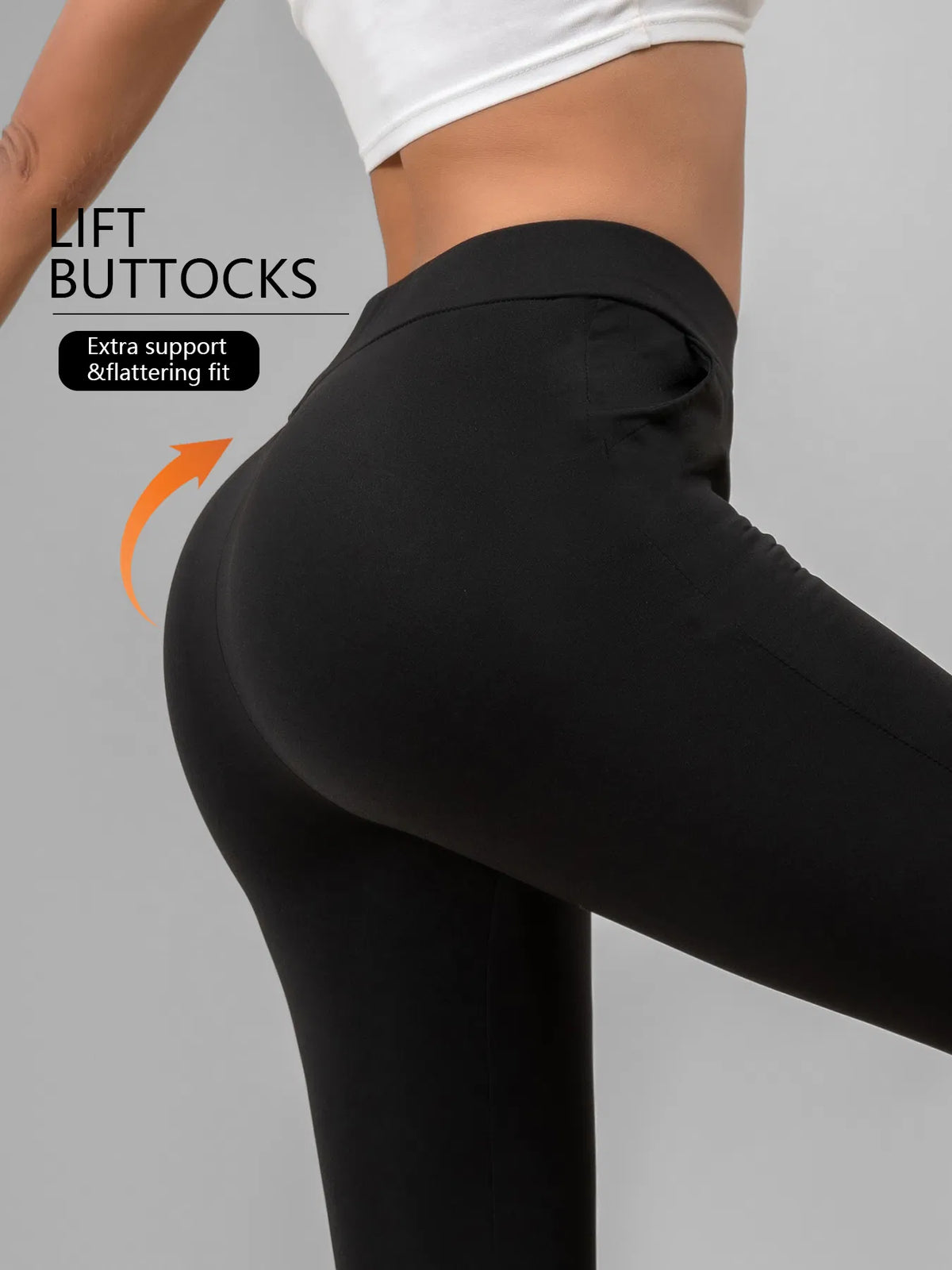 4pcs High-Waisted Flare Sharkskin Leggings Slim Fit, Lightweight & Sculpting Yoga Pants - view 2