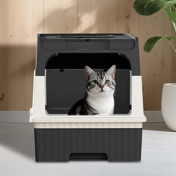 Fully Enclosed Magic Cube Litter Box, Top&Front Entry, Pull-Out Drawer, Anti-Splash Odor Control, Large For Big Cats - view 3