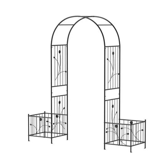 Multifunctional Outdoor Trellis - Climbing Vines Support+Flower/Vegetable Planters, 80" x20" x86" - view 2