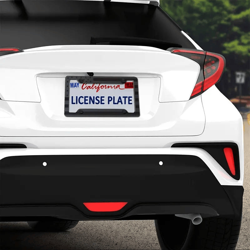 1X Black 3D USA American Flag License Plate Frame Holder Auto Car Tag Decal ABS - view 7