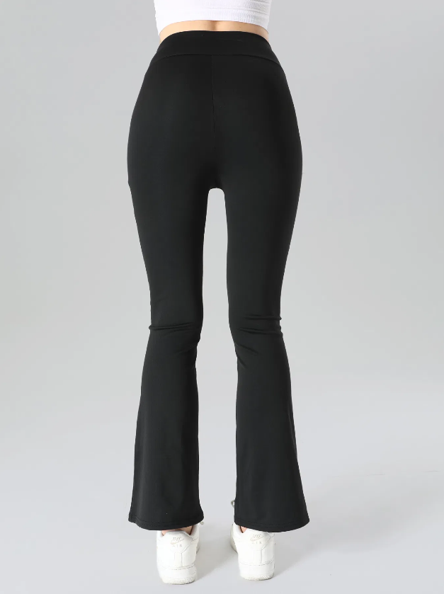4pcs High-Waisted Flare Sharkskin Leggings Slim Fit, Lightweight & Sculpting Yoga Pants - view 4