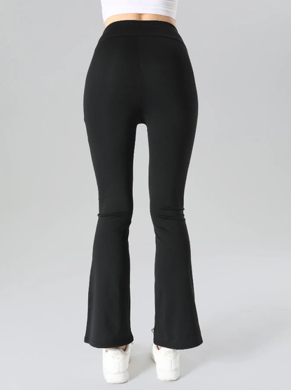 4pcs High-Waisted Flare Sharkskin Leggings Slim Fit, Lightweight & Sculpting Yoga Pants - view 4